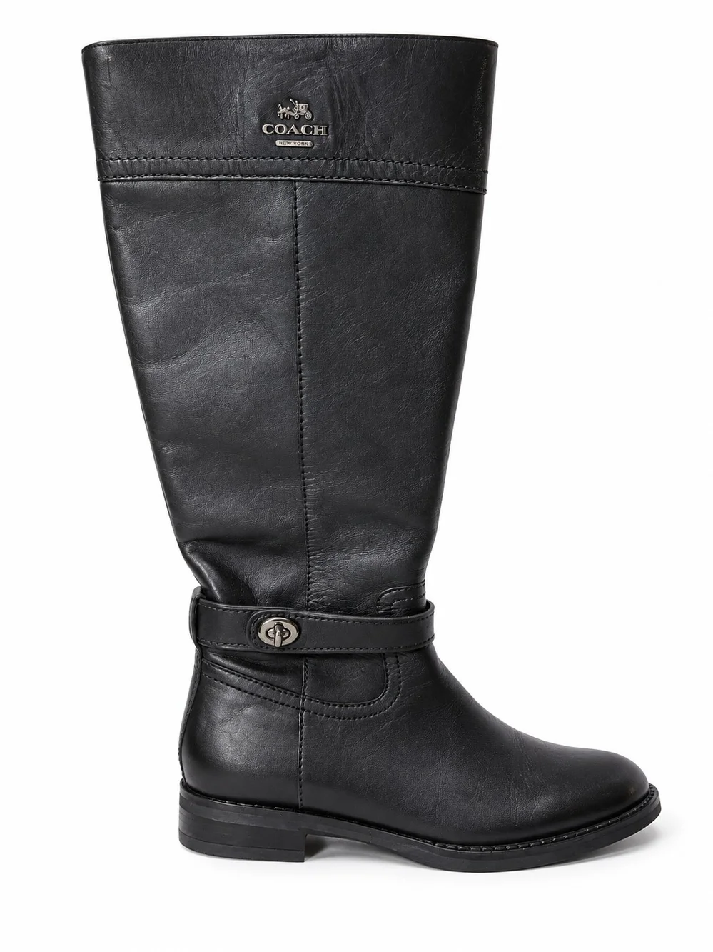 Coach Black Leather Over-the-Knee Riding Boots